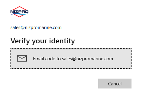 Verify your identity page with the Email code option