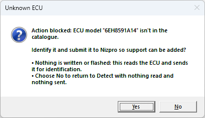 Unknown ECU block message
