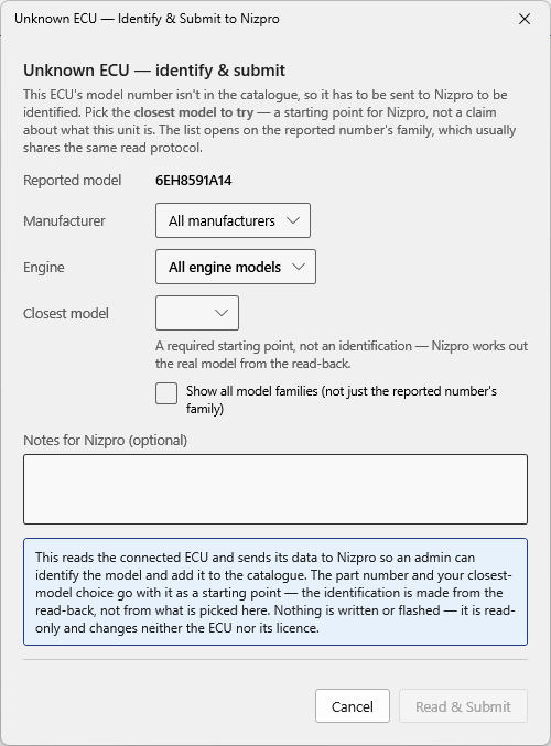 Identify and submit to Nizpro dialog as it opens