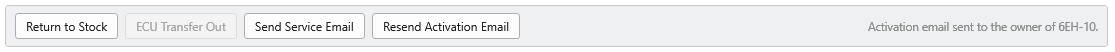 My ECUs toolbar: Activation email sent to the owner of 6EH-10