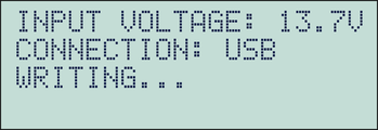 Programmer screen showing WRITING...