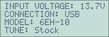 Programmer screen showing MODEL 6EH-10 and TUNE Stock