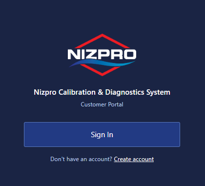 Customer Portal sign-in page with the Sign In button and the Create account link